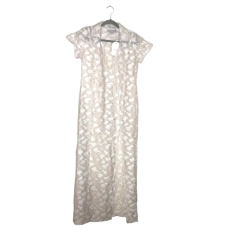 Rumer The Label Semi Sheer Billie Shirt Maxi Dress Cover Up size S NWT - Picture 6 of 12